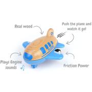 Wood and Plastic Blue Plane with Sound