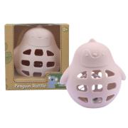 Pink Silicone Penguin Rattle