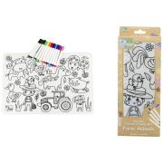 Reusable Farm Animals Silicone Colouring Mat