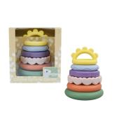 Silicone Rainbow Stacking Teether