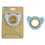 Silicone and Wood Koala Teether Blue