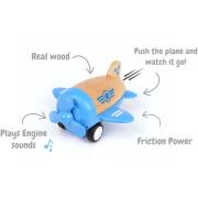 Wood and Plastic Blue Prop Plane with Sound