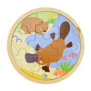 Wooden 9pcs Jigsaw Puzzle Platypus Wombat