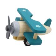 Blue Pull Back Clockwork Biplane