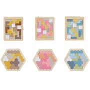 Wooden Hexagon Pentomino Brainteasers Set of Six