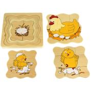 Wooden Life Cycle Puzzle Chicken