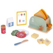 Wooden Toaster Set Pretend Play 14 Piece