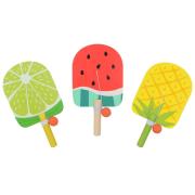 Tropical Fruit Paddle Ball Game Set of Three