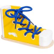 Wooden Shoe Lacing Toy Yellow