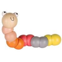 Wooden Wiggly Worm Orange