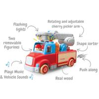 Light Sound Wood and Plastic Fire Engine