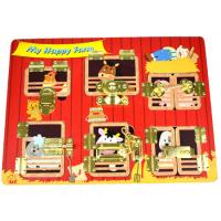 Lock & Latch Wooden Puzzle Board Farm