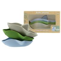 Silicone Bath Sharks Blue Green