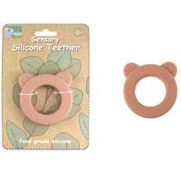 Silicone Bear Teether Pink