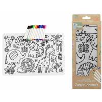 Silicone Jungle Animals Colouring Mat