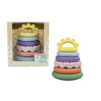 Silicone Rainbow Stacking Teether
