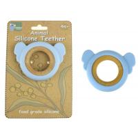 Silicone and Wood Koala Teether Blue