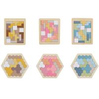 Wooden Hexagon Pentomino Brainteasers Set of Six