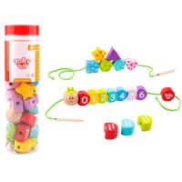 Wooden Lacing Threading Caterpillar