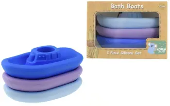 Silicone Bath Boats Purple Blue Light Blue