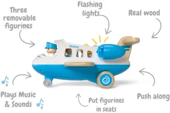 Light Sound Wood and Plastic Blue Airplane