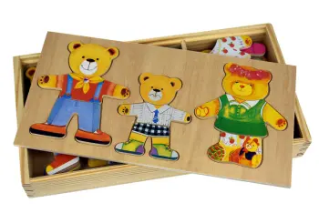 Wooden Bear Family Dress-Up Puzzle