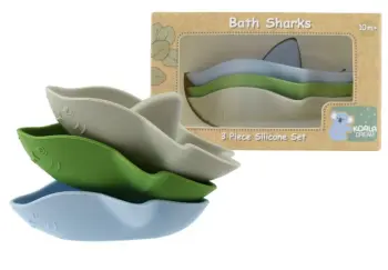 Silicone Bath Sharks Blue Green