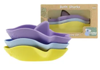 Silicone Bath Sharks Yellow Purple