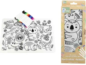 Silicone Australian Animals Colouring Mat