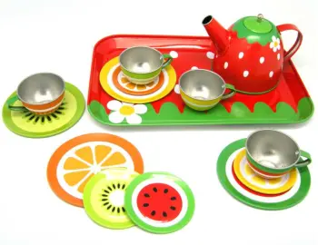 Tin Tea Set Fruit Pattern