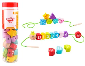 Wooden Lacing Threading Caterpillar