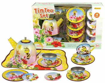 Tin Tea Set Bee 15pc