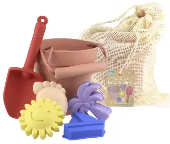 Silicone Beach Bucket Set Red