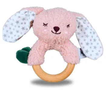 Snuggle Berry Bunny Wooden Ring Rattle