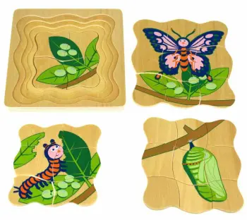Wooden Life Cycle Puzzle Butterfly