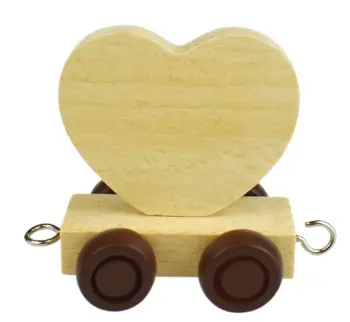 Wooden Name Train Heart