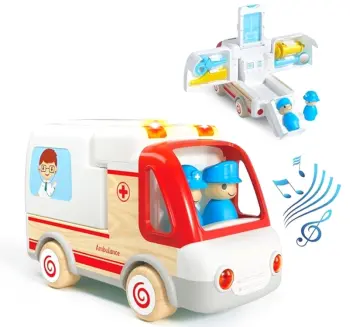 Light Sound Wood and Plastic Ambulance Set