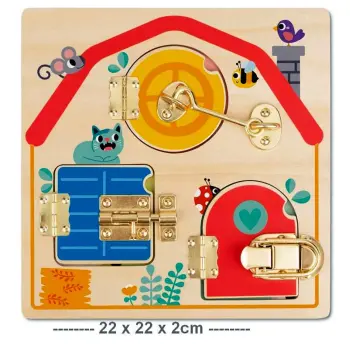 Lock Latch Wooden Puzzle Board