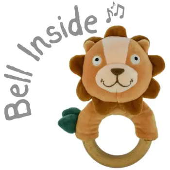 Snuggle Hugsworth Lion Wooden Ring Rattle