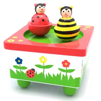 Music Box Wooden Dancing Bee And Bug