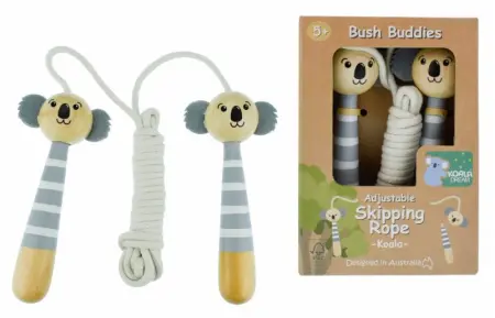 Wooden Adjustable Koala Skipping Rope