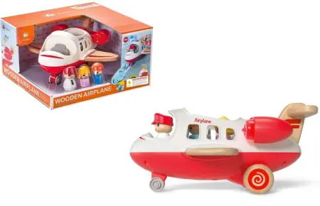 Light Sound Wood and Plastic Red Airplane
