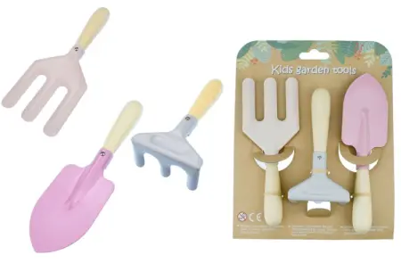 Kids Garden Tool Set Pink 3pcs