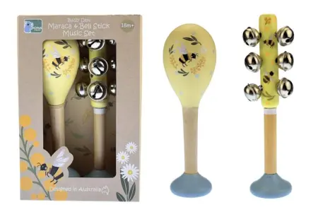 Maraca and Bell Stick Set Floral
