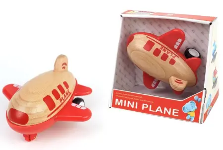 Wood and Plastic Red Plane with Sound