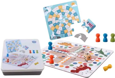 Ludo and Game of Goose In Tin Box