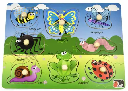 Minibeasts Insect Peg Puzzle Two In One