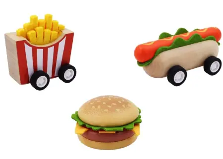 Pull Back Fast Food Car Set of Three