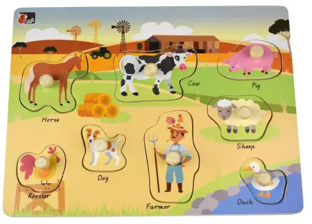 Australian Farm Peg Puzzle Two In One