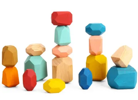 Wooden Balancing Stacking Stones Set